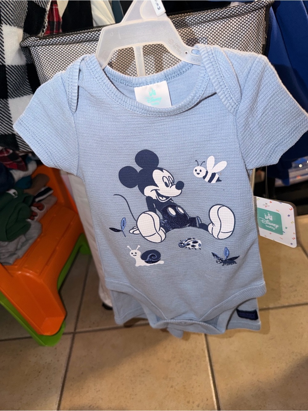 Disney Baby Blue Mickey Mouse Short-Sleeve Onesie & Shorts 2 piece set